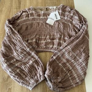 Pitusa METALLIC STRIPED BOHO TOP